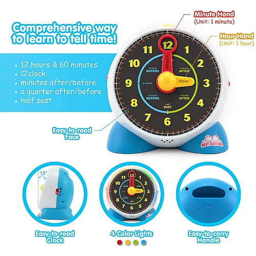 Навчальна іграшка Годинник з підсвічуванням від BEST LEARNING