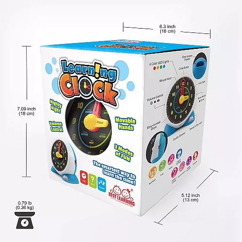 Навчальна іграшка Годинник з підсвічуванням від BEST LEARNING