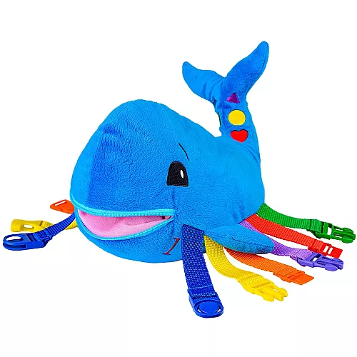 Тактильная игрушка Кит с застежками от Buckle Toys Тактильная игрушка Кит с застежками от Buckle Toys