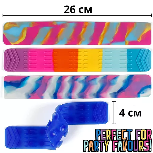 Антистрес браслет Sticky Pop Slap it (6 шт) від BunMo Антистрес браслет Sticky Pop Slap it (6 шт) від BunMo