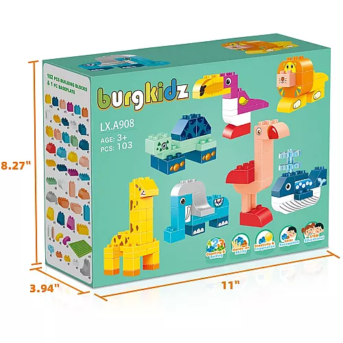Логічний будівельний STEM набір Лего (103 шт) від Burgkidz Логічний будівельний STEM набір Лего (103 шт) від Burgkidz