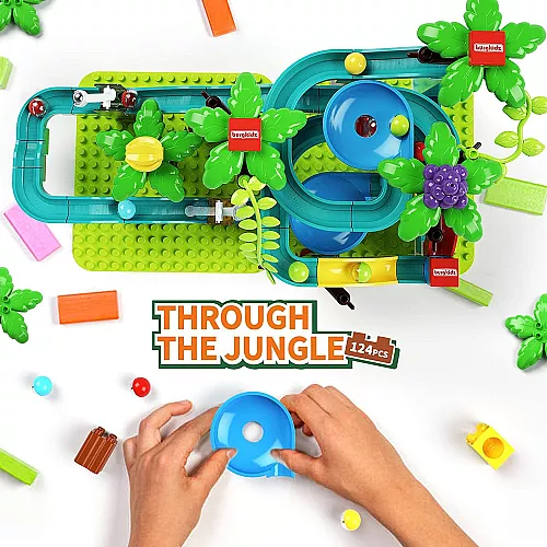 Строительный STEM конструктор лабиринт Джунгли (124 шт) от Burgkidz Строительный STEM конструктор лабиринт Джунгли (124 шт) от Burgkidz