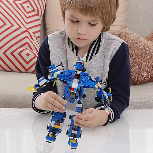 Логический строительный STEM набор 6-в-1 Робот Полиция (464 детали) от Burgkidz