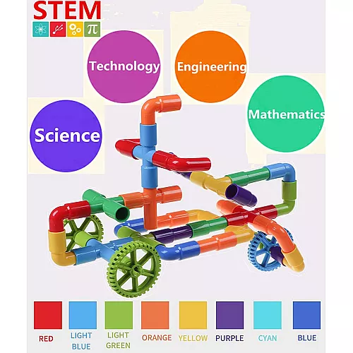Будівельний STEM набір з трубочками (176 шт) від Burgkidz Будівельний STEM набір з трубочками (176 шт) від Burgkidz