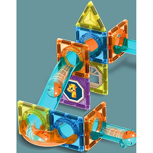 Розвиваючий STEAM магнітний конструктор лабіринт з кульками (98 деталей) від Obetty