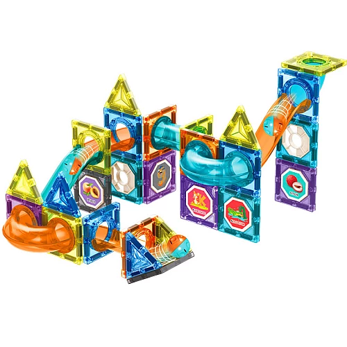 Розвиваючий STEAM магнітний конструктор лабіринт з кульками (98 деталей) від Obetty