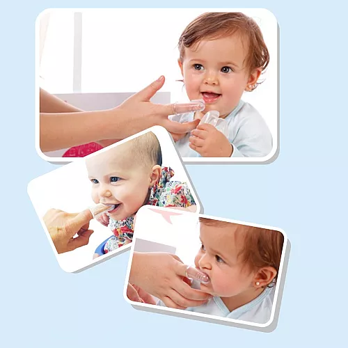 Набір кольорових дитячих зубних щіток на палець (6 шт)