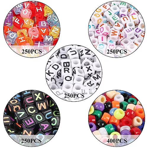 Набор для творчества Бусины с буквами (1400 шт)