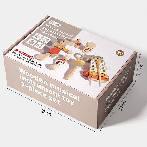 Розвиваючий набір дерев'яні музичні інструменти (7 шт) від Obetty