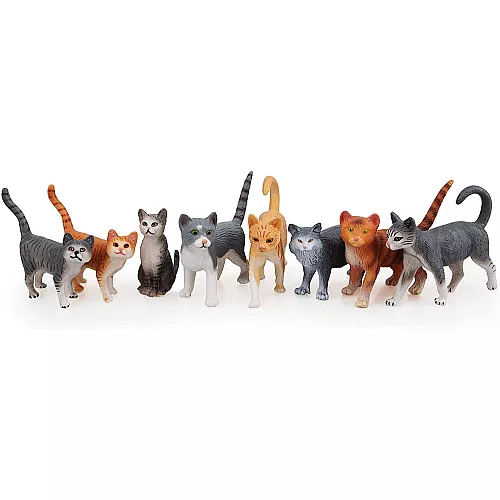 Развивающий набор мини фигурки Серые и рыжие кошки (8 шт) от Toymany Развивающий набор мини фигурки Серые и рыжие кошки (8 шт) от Toymany
