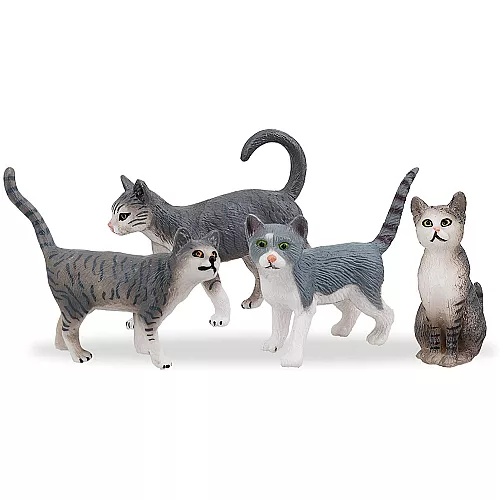 Развивающий набор мини фигурки Серые и рыжие кошки (8 шт) от Toymany Развивающий набор мини фигурки Серые и рыжие кошки (8 шт) от Toymany