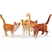 Развивающий набор мини фигурки Серые и рыжие кошки (8 шт) от Toymany
