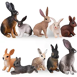 Развивающий набор мини фигурки Кролики зайчики (10 шт) от Toymany