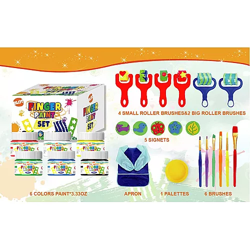 Набір для творчості Пальчикові фарби з валиками
