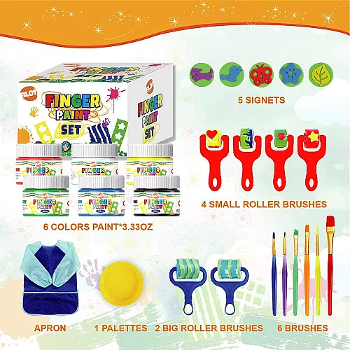 Набір для творчості Пальчикові фарби з валиками