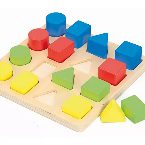 Розвиваючий дерев'яний набір вкладиш Геометричні фігури (16 шт)