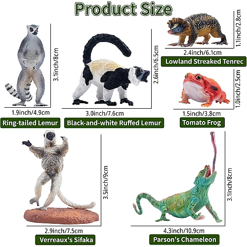 Розвиваючий набір міні фігурки Тварини Мадагаскару (12 шт) від Toymany
