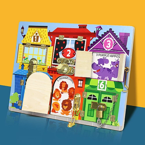 Розвиваюча іграшка бізіборд Будиночок з замочками