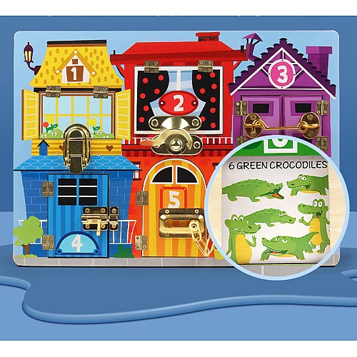 Розвиваюча іграшка бізіборд Будиночок з замочками