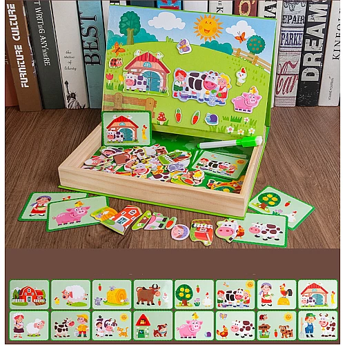 Дерев'яна магнітна дошка Ферма