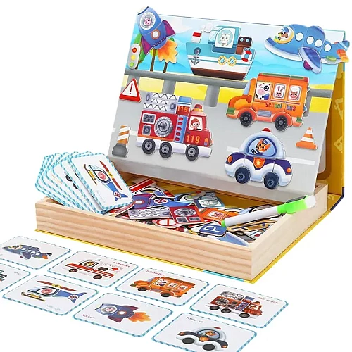 Дерев'яна магнітна дошка Транспорт