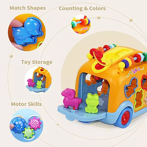 Развивающая сенсорная игрушка Музыкальный автобус от LimoToy Развивающая сенсорная игрушка Музыкальный автобус от LimoToy