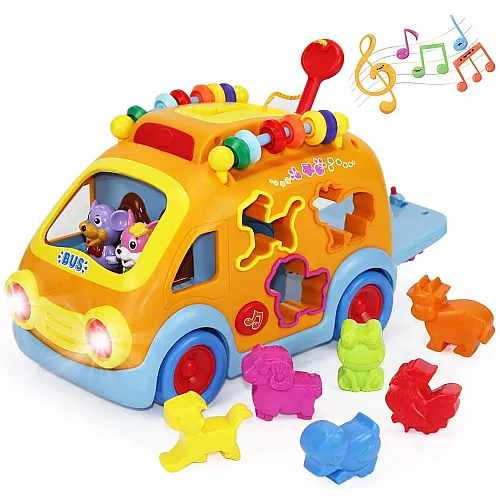 Развивающая сенсорная игрушка Музыкальный автобус от LimoToy Развивающая сенсорная игрушка Музыкальный автобус от LimoToy