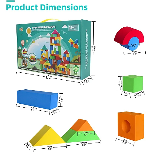 Строительный набор Мягкие блоки (94 кубика)