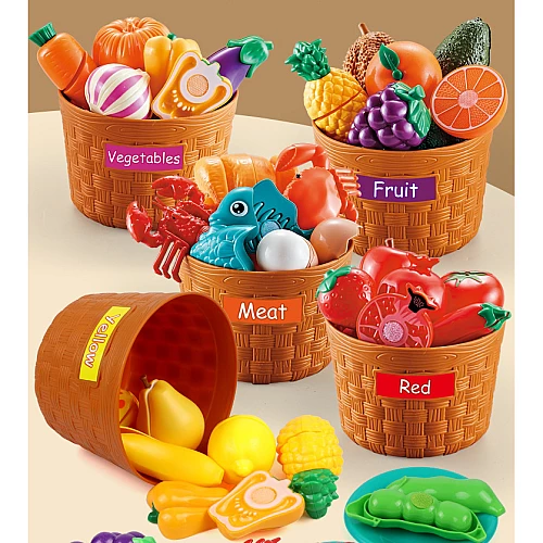 Розвиваючий набір для сортування Продукти в кошиках від Obetty