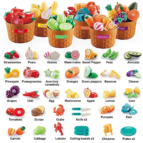 Розвиваючий набір для сортування Продукти в кошиках від Obetty