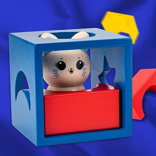 Деревянная логическая игра Застенчивый котенок Бу от Obetty Деревянная логическая игра Застенчивый котенок Бу от Obetty