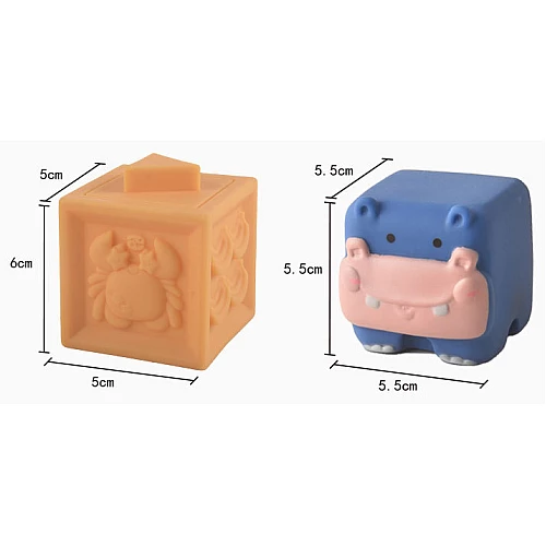 Текстурные кубики-конструктор Животные (12 шт) от Obetty