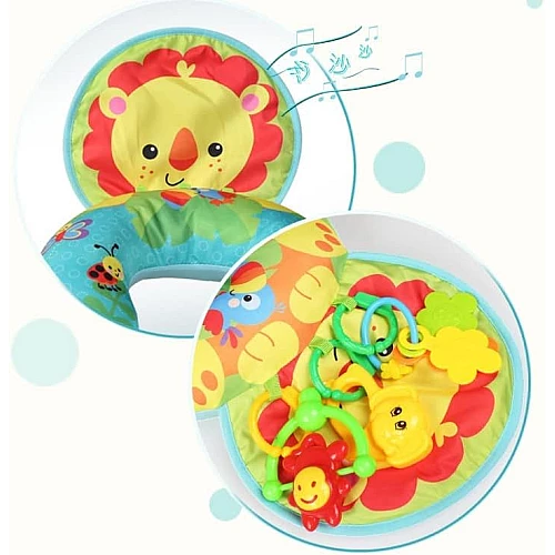 Развивающая детская подушка с погремушками