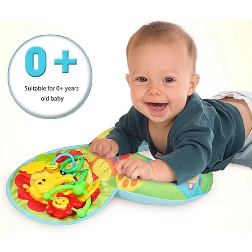 Развивающая детская подушка с погремушками