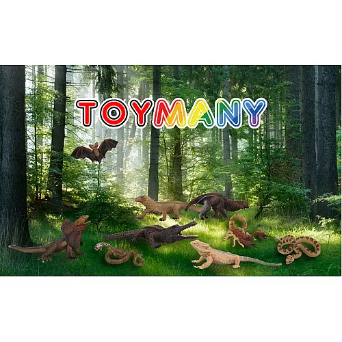 Развивающий набор мини фигурки Тропические рептилии (10 шт) от Toymany Развивающий набор мини фигурки Тропические рептилии (10 шт) от Toymany