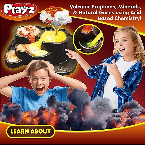 Научный набор STEM Вулкан и лава (22+ инструментов и ингридиентов) от Playz Научный набор STEM Вулкан и лава (22+ инструментов и ингридиентов) от Playz