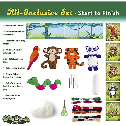 Творчий набір для шиття Тварини і птиці Джунглів