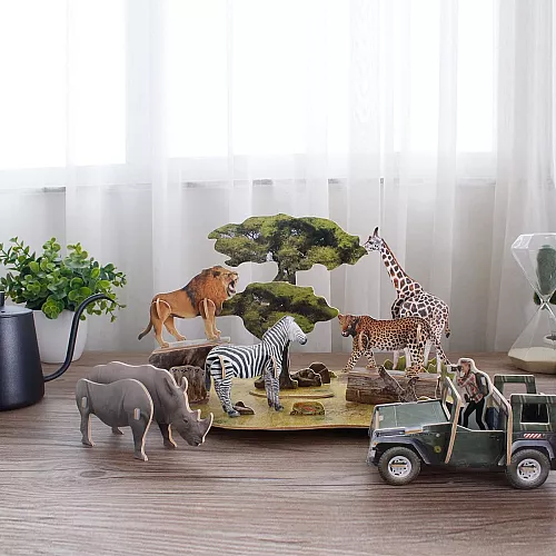 Развивающий 3D пазл Африканское сафари (69 деталей) от CubicFun Развивающий 3D пазл Африканское сафари (69 деталей) от CubicFun