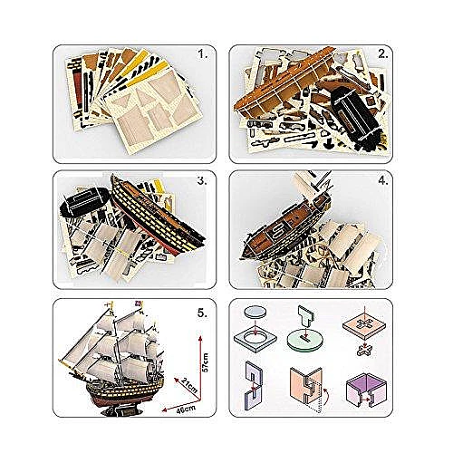 Развивающий 3D пазл корабль HMS VICTORY (189 деталей) от CubicFun Развивающий 3D пазл корабль HMS VICTORY (189 деталей) от CubicFun
