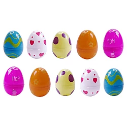 Набор Разноцветные яйца с рисунком 6 см (10 шт) от Obetty
