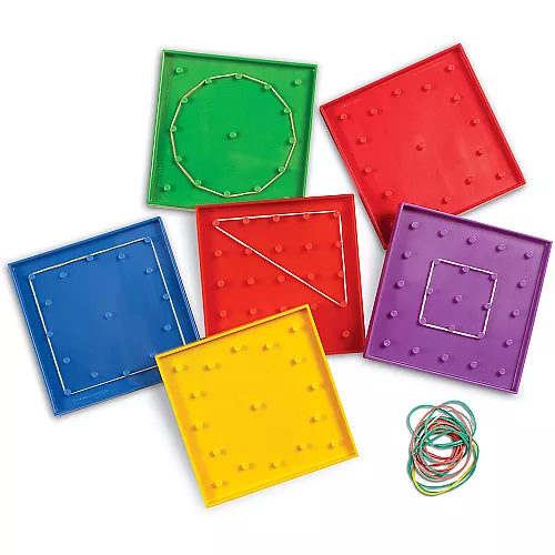 Набір розвиваючих міні геобордов з резиночками (6 шт) від hand2mind