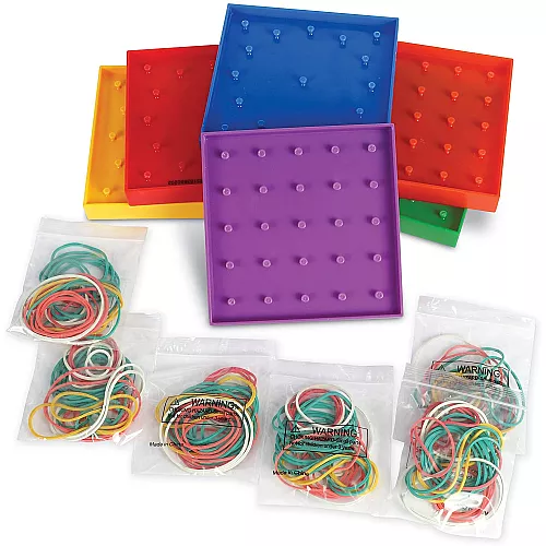 Набір розвиваючих міні геобордов з резиночками (6 шт) від hand2mind