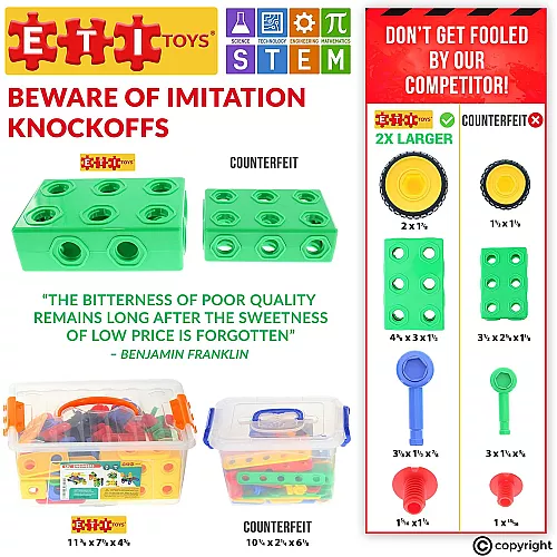 Розвиваючий STEM конструктор з шестернями (101 шт) від ETI Toys Розвиваючий STEM конструктор з шестернями (101 шт) від ETI Toys