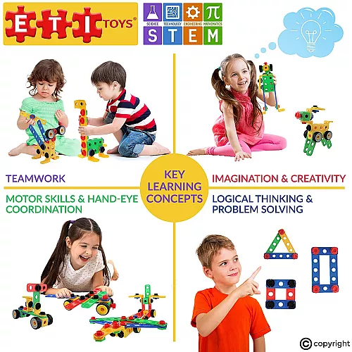Розвиваючий STEM конструктор з шестернями (101 шт) від ETI Toys Розвиваючий STEM конструктор з шестернями (101 шт) від ETI Toys