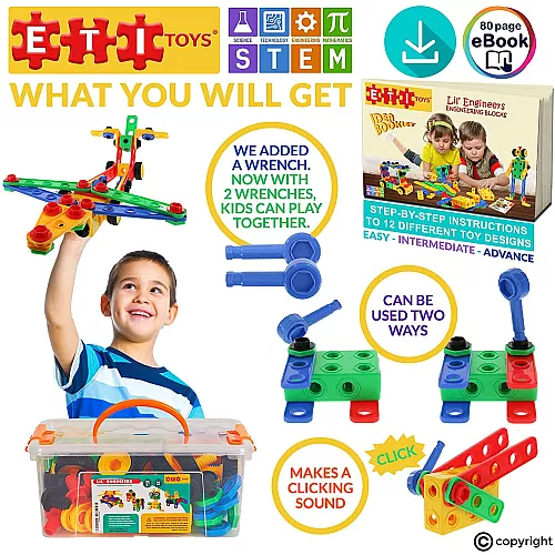 Розвиваючий STEM конструктор з шестернями (101 шт) від ETI Toys Розвиваючий STEM конструктор з шестернями (101 шт) від ETI Toys