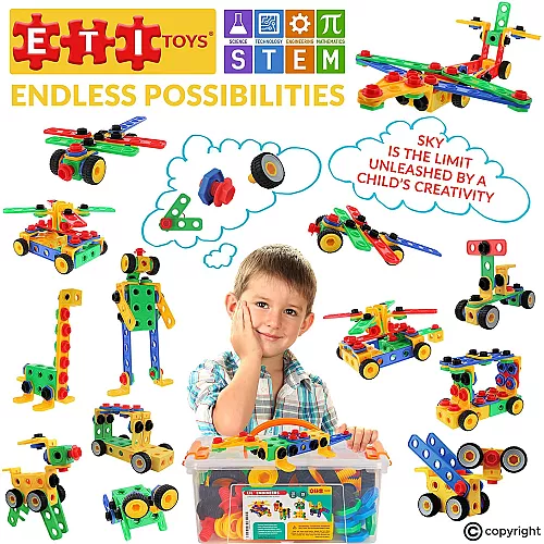 Розвиваючий STEM конструктор з шестернями (101 шт) від ETI Toys Розвиваючий STEM конструктор з шестернями (101 шт) від ETI Toys