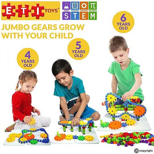 Розвиваючий STEM конструктор з шестернями (192 шт) від ETI Toys Розвиваючий STEM конструктор з шестернями (192 шт) від ETI Toys