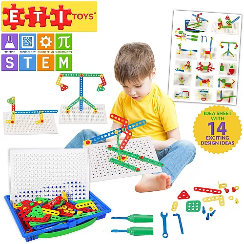 Развивающий STEM конструктор с шестеренками (92 шт) от ETI Toys Развивающий STEM конструктор с шестеренками (92 шт) от ETI Toys