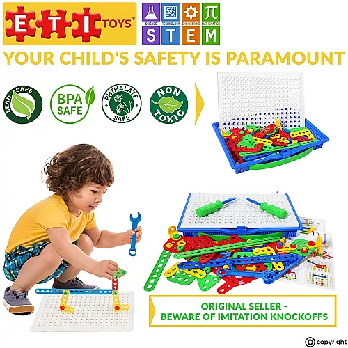 Развивающий STEM конструктор с шестеренками (92 шт) от ETI Toys Развивающий STEM конструктор с шестеренками (92 шт) от ETI Toys