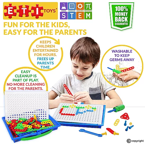 Развивающий STEM конструктор с шестеренками (92 шт) от ETI Toys Развивающий STEM конструктор с шестеренками (92 шт) от ETI Toys
